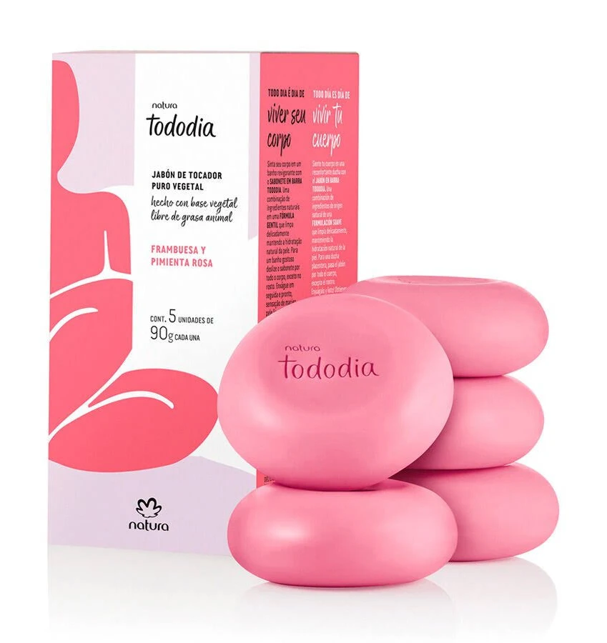 Jabon frambuesa y pimienta rosa x 5 unidades